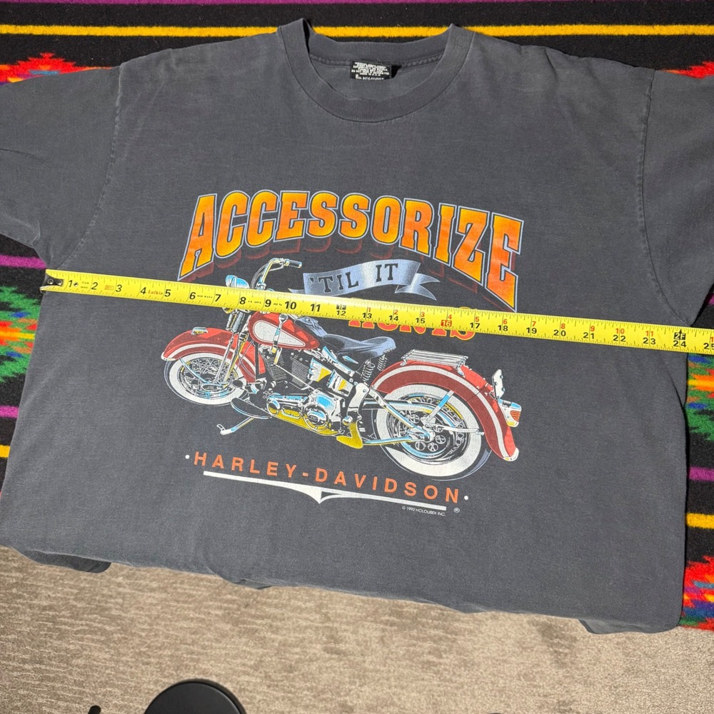 Vintage 1992 Harley Davidson Accessorize Til It Hurts T-Shirt XL Tulsa - Picture 6 of 7